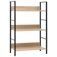  3-Layer Book Shelf Oak 60x27.6x90.5 cm Engineered Wood