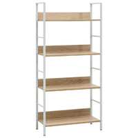  4-Layer Book Shelf Oak 60x27.6x124.5 cm Engineered Wood