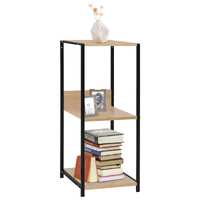  Small Straight Book Shelf Black and Oak 33.5x39.6x79.7 cm Engineered Wood