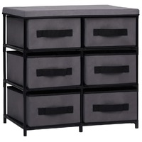 Storage Cabinet with 6 Drawers 55x29x55 cm Grey Steel