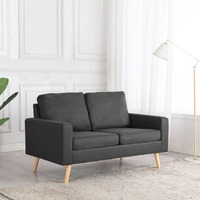  2-Seater Sofa Dark Grey Fabric