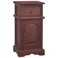  Bedside Cabinet Classical Brown Solid Mahogany Wood