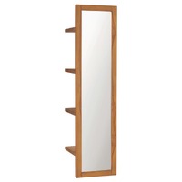  Wall Mirror with Shelves 30x30x120 cm Solid Teak Wood