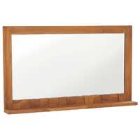  Wall Mirror with Shelf 100x12x60 cm Solid Teak Wood
