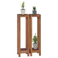  Plant Stands 2 pcs 25x25x100 cm Solid Teak Wood