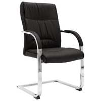  Cantilever Office Chair Black Faux Leather