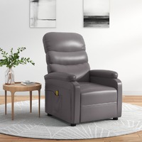  Massage Chair Grey Faux Leather