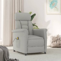  Massage Chair Light Grey Faux Suede Leather