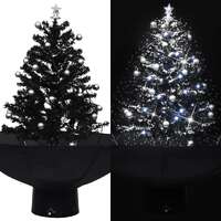  Snowing Christmas Tree with Umbrella Base Black 75 cm PVC