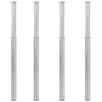  Telescopic Table Legs 4 pcs Brushed Nickel 710 mm-1100 mm