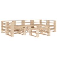  7 Piece Garden Lounge Set Pallets Wood