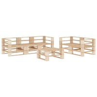  6 Piece Garden Lounge Set Pallets Wood