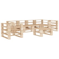  7 Piece Garden Lounge Set Pallets Wood