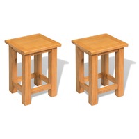  End Tables 2 pcs 27x24x37 cm Solid Oak Wood