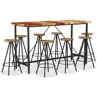  9 Piece Bar Set Solid Reclaimed Wood