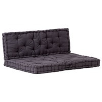  Pallet Floor Cushions 2 pcs Cotton Black