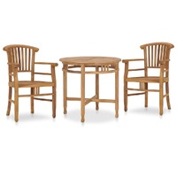  3 Piece Garden Dining Set Solid Teak Wood