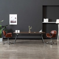  Swivel Dining Chairs 2 pcs Brown Faux Leather