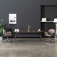  Swivel Dining Chairs 2 pcs Taupe Fabric