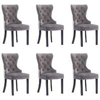  Dining Chairs 6 pcs Grey Velvet