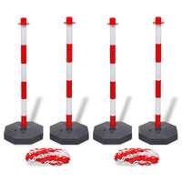  Set of 4 Chain Posts and 2 Plastic Chians of 10 m Each