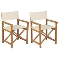  Folding Director&#39;s Chairs 2 pcs Solid Teak Wood