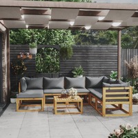 8 Piece Garden Lounge Set with Cushion Solid Acacia Wood