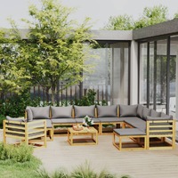  12 Piece Garden Lounge Set with Cushion Solid Acacia Wood