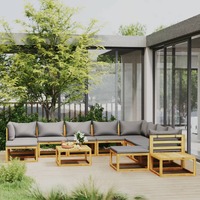  12 Piece Garden Lounge Set with Cushion Solid Acacia Wood