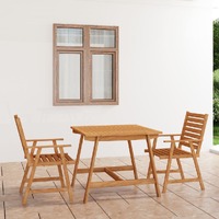  3 Piece Garden Dining Set Solid Acacia Wood