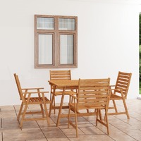  5 Piece Garden Dining Set Solid Acacia Wood