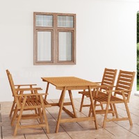  5 Piece Garden Dining Set Solid Acacia Wood