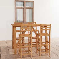  5 Piece Outdoor Bar Set Solid Acacia Wood