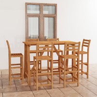  7 Piece Outdoor Bar Set Solid Acacia Wood