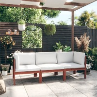  3-Seater Garden Sofa with Cushion Solid Acacia Wood