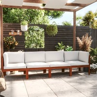  4-Seater Garden Sofa with Cushion Solid Acacia Wood