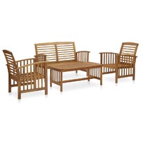  4 Piece Garden Lounge Set Solid Acacia Wood