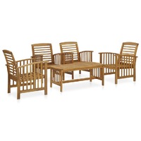  5 Piece Garden Lounge Set Solid Acacia Wood
