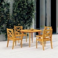  5 Piece Garden Dining Set Solid Wood Acacia