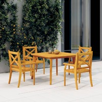  5 Piece Garden Dining Set Solid Wood Acacia