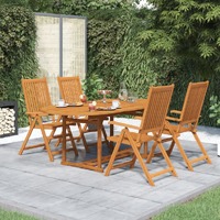  5 Piece Garden Dining Set Solid Acacia Wood