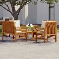  5 Piece Garden Lounge Set with Cushions Solid Wood Acacia