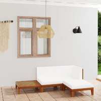  4 Piece Garden Lounge Set with Cushions Solid Acacia Wood