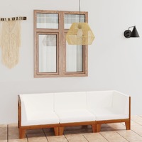  3 Piece Garden Lounge Set with Cushions Solid Acacia Wood