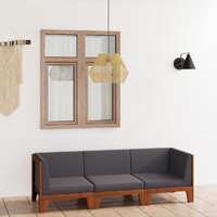  3 Piece Garden Lounge Set with Cushions Solid Acacia Wood