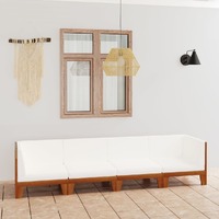  4 Piece Garden Lounge Set with Cushions Solid Acacia Wood