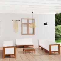  9 Piece Garden Lounge Set with Cushions Solid Acacia Wood