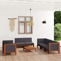  9 Piece Garden Lounge Set with Cushions Solid Acacia Wood