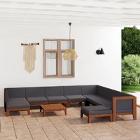  11 Piece Garden Lounge Set with Cushions Solid Acacia Wood