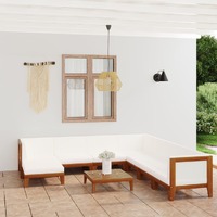  9 Piece Garden Lounge Set with Cushions Solid Acacia Wood